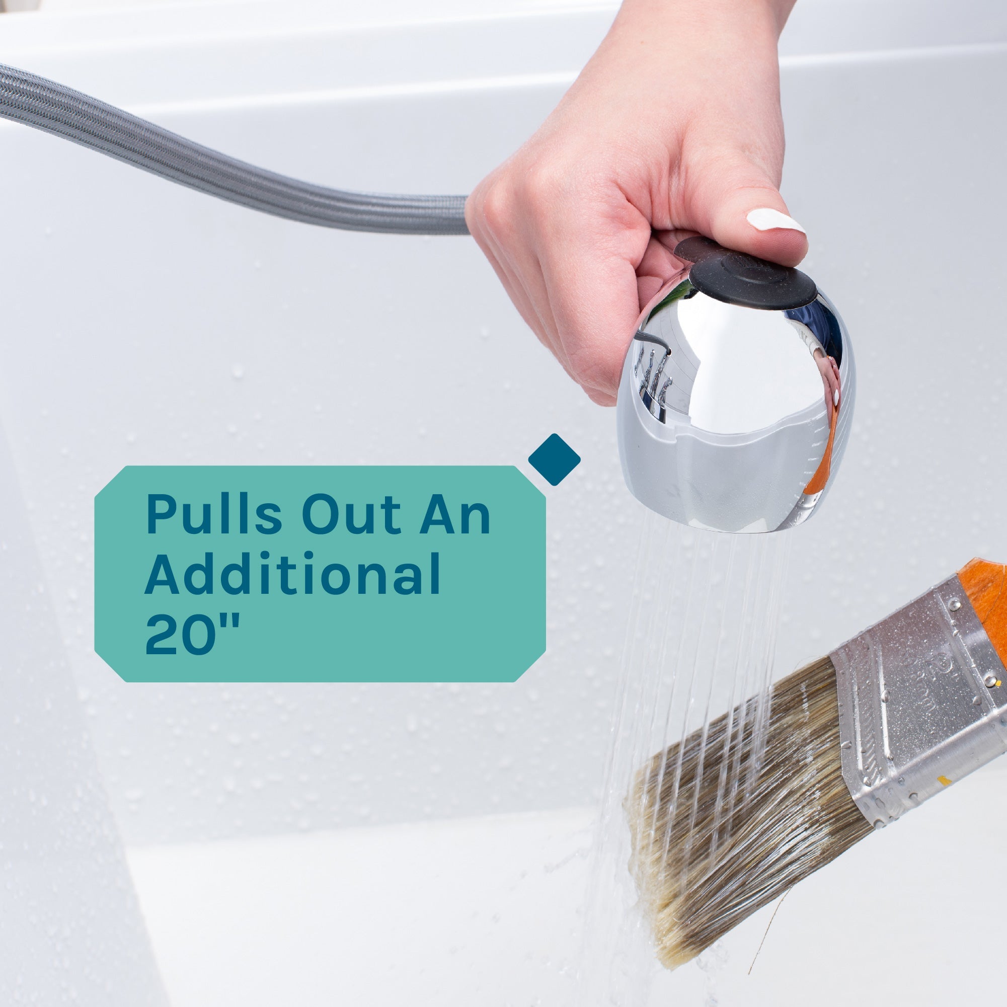 Tehila Chrome Finish Pull-Out Faucet