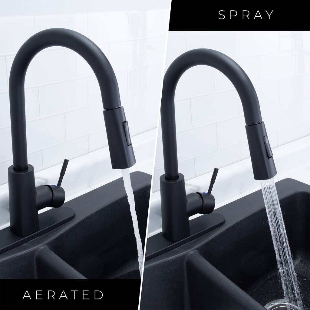 Tehila Black Finish High-Arc Pull-Down Faucet