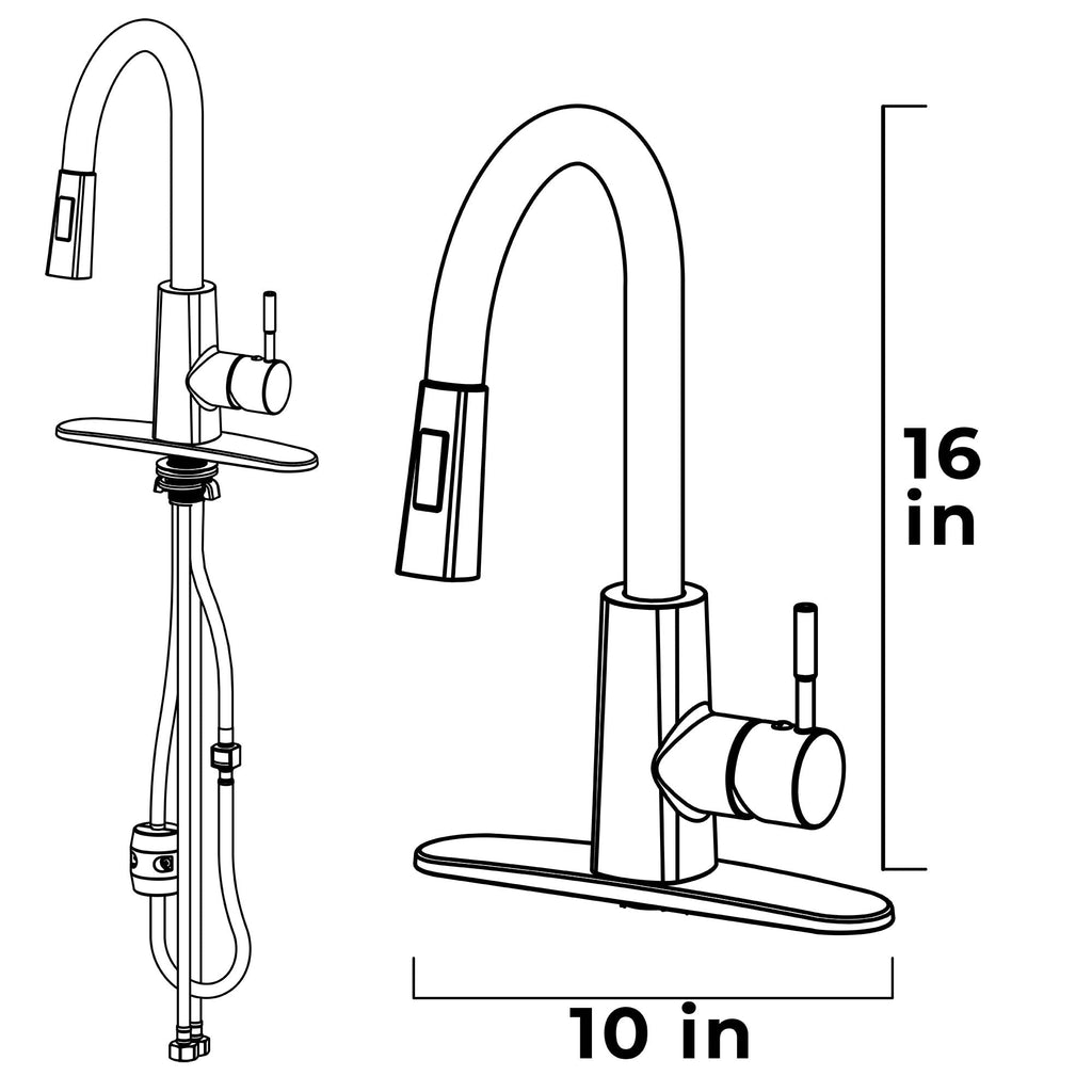 Tehila Stainless Steel Finish High-Arc Pull-Down Faucet