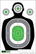 100 EZ2C 12"x18" Green Silhouette Paper Shooting Target, Premium USA Made Peel-Off Pad of 100