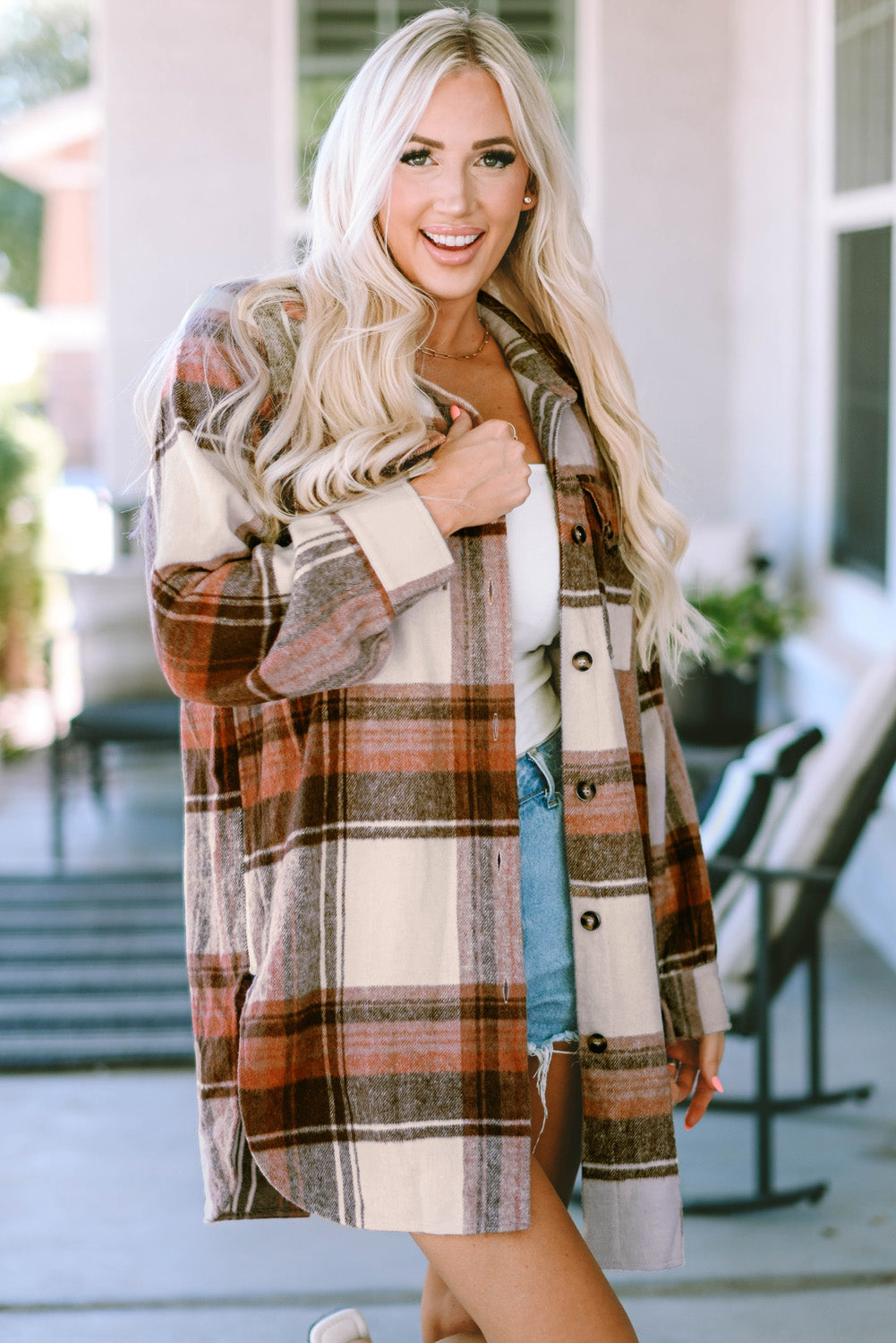Scarlett Print Flap Long Shacket