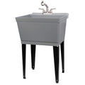 Tehila Standard Freestanding Grey Utility Sink with Stainless Steel Finish Pull-Out Faucet