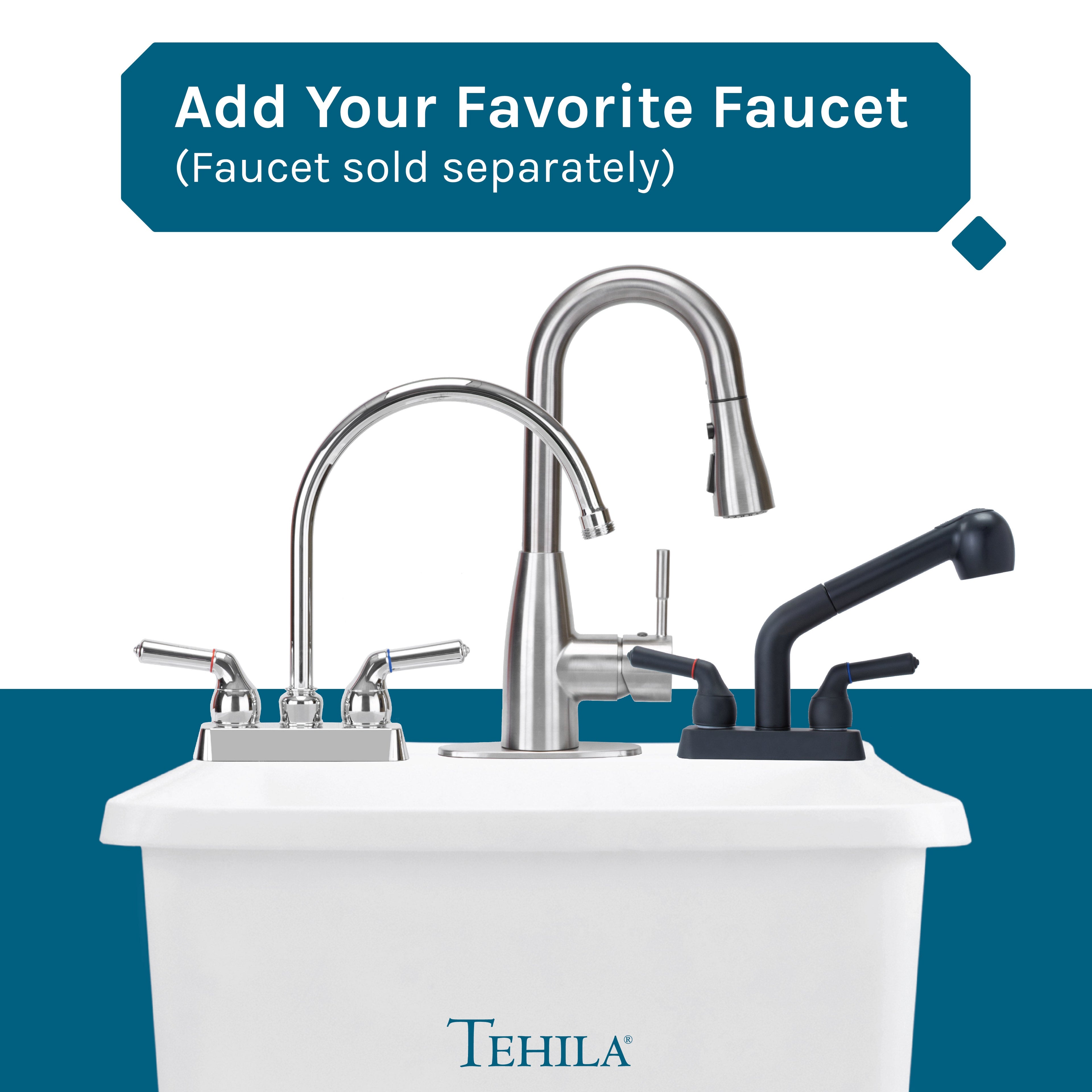 Tehila Space Saver Freestanding White Utility Sink
