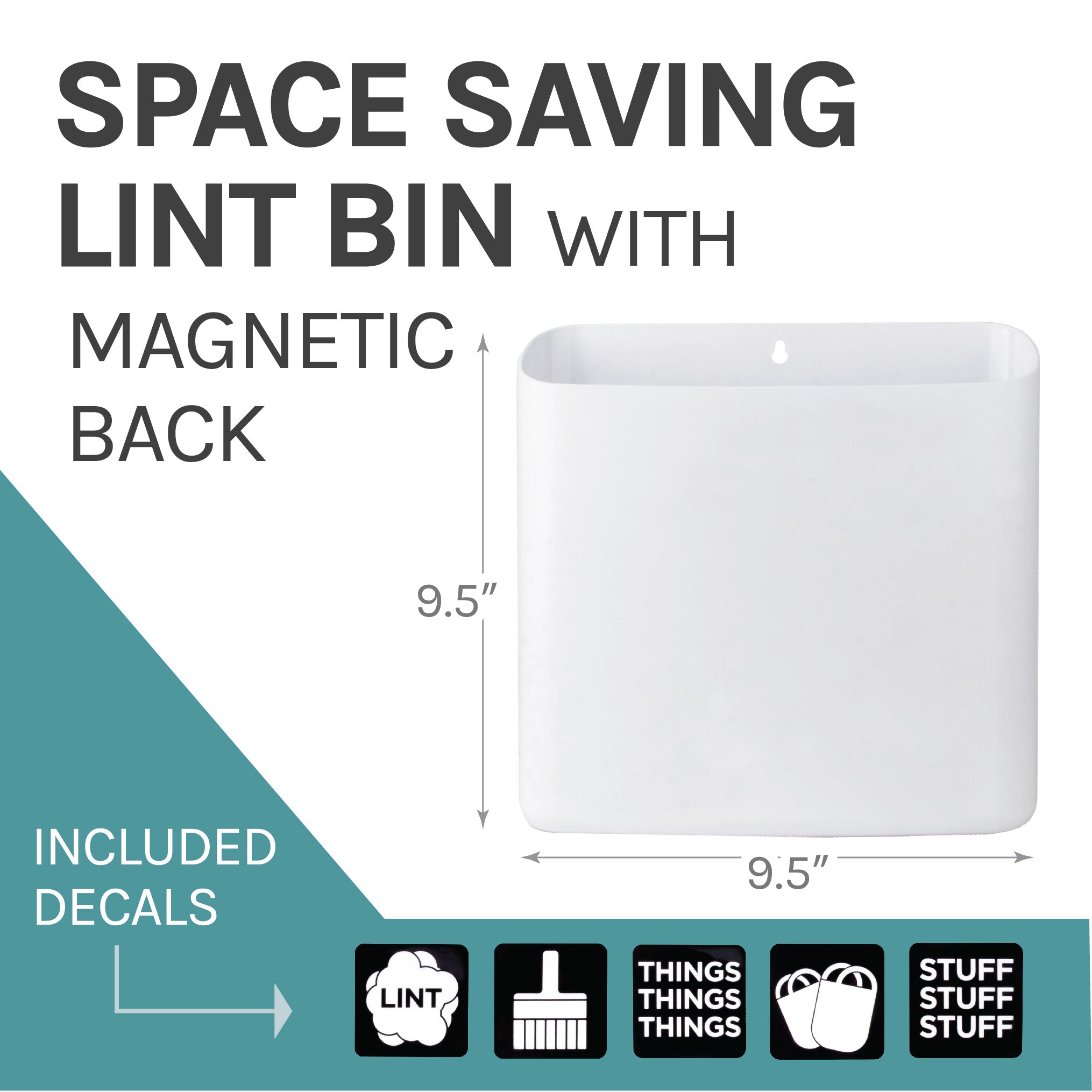 Large Magnetic Lint Bin (White)
