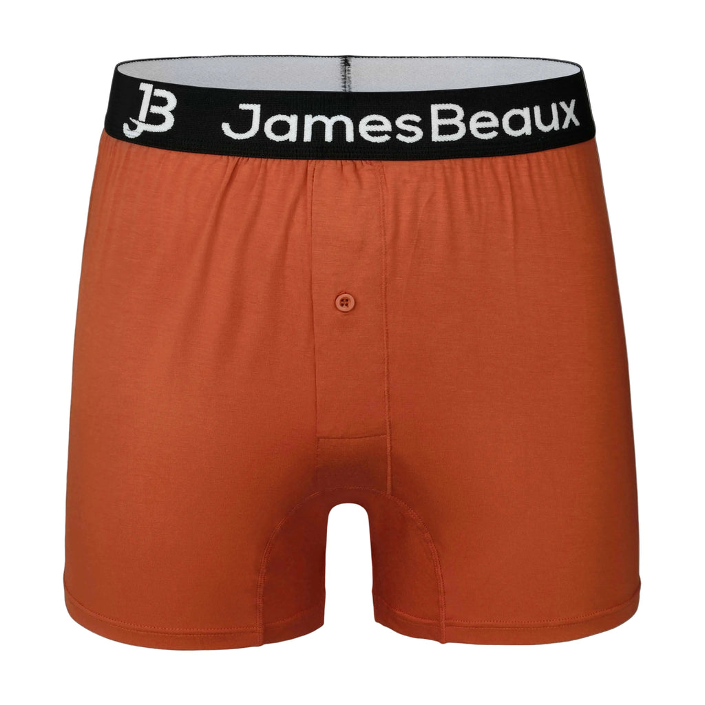 Men's Orange Bamboo Anti-Chafing & Breathable Boxer Shorts (3-Pack)