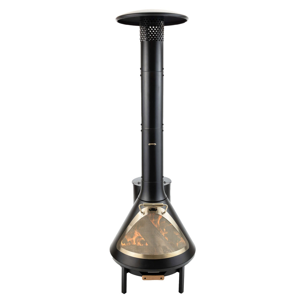 TIKI Brand 70 Inch Chiminea Fireplace and Pellet Hopper