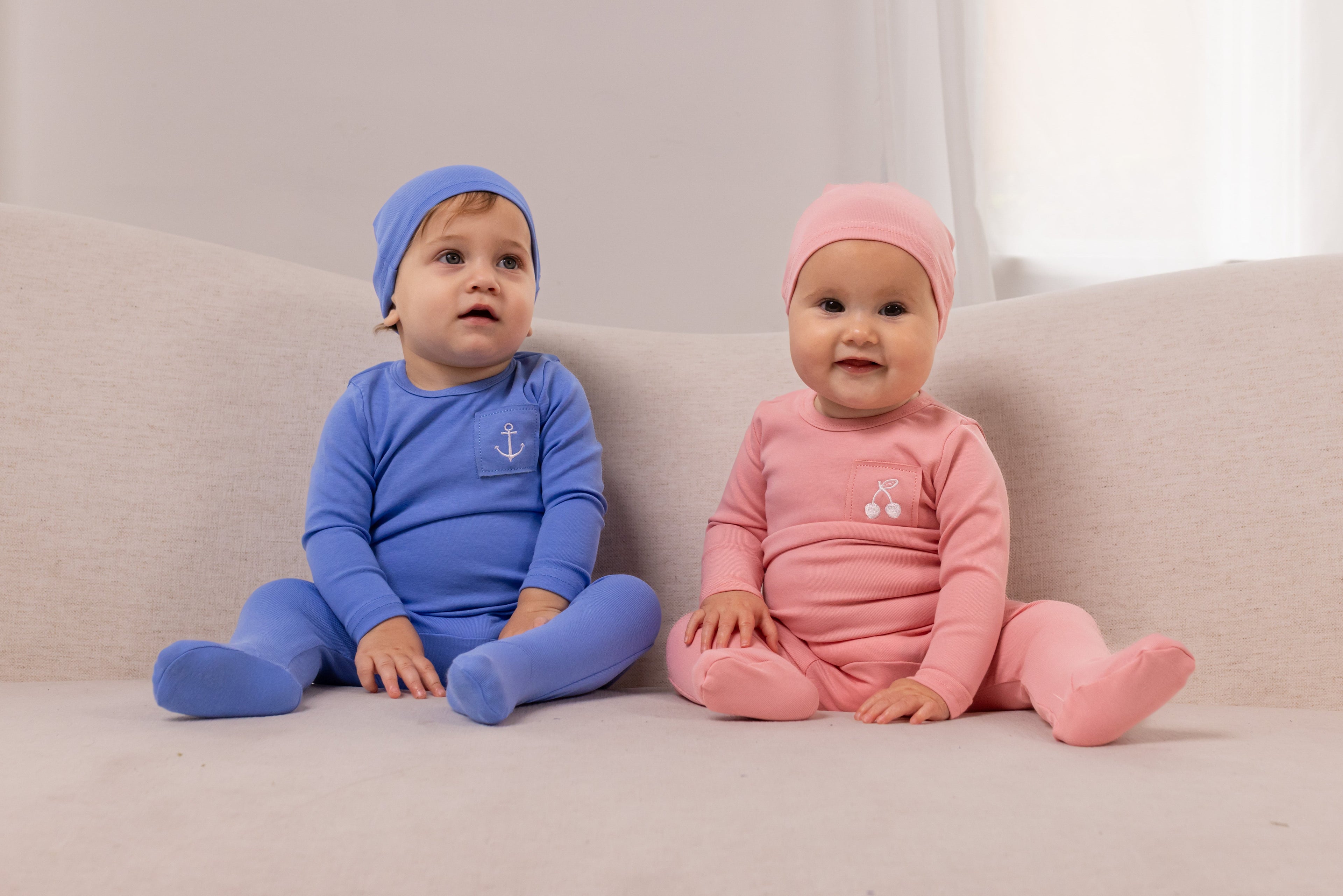 Stitched Graphic Footie- Blue