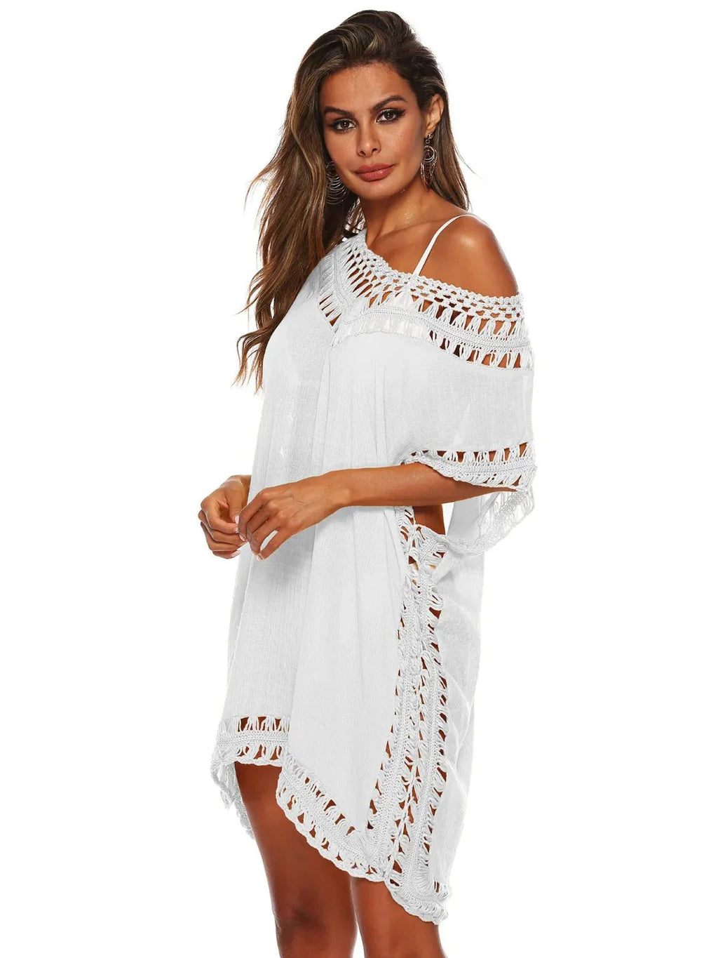 Bohemian Crochet Trim Beach Cover Up Dress - Embrace Boho Chic Style