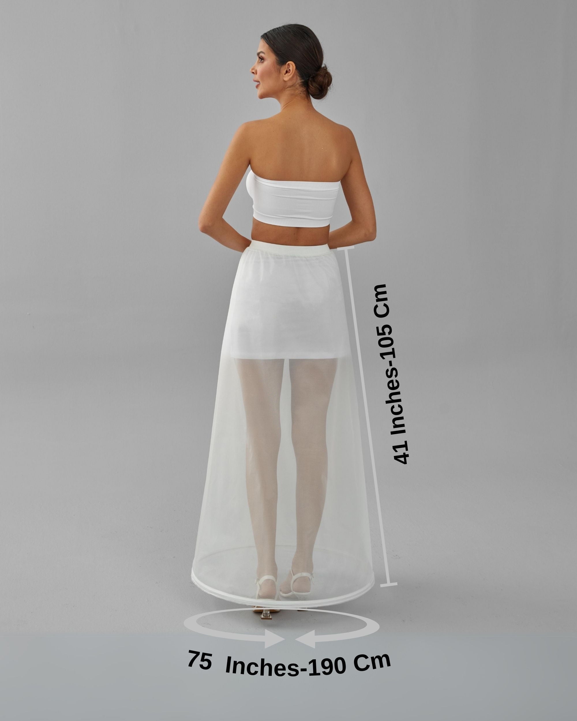 A-line Wedding Dress Underskirt, White Petticoat, One Hoop Skirt