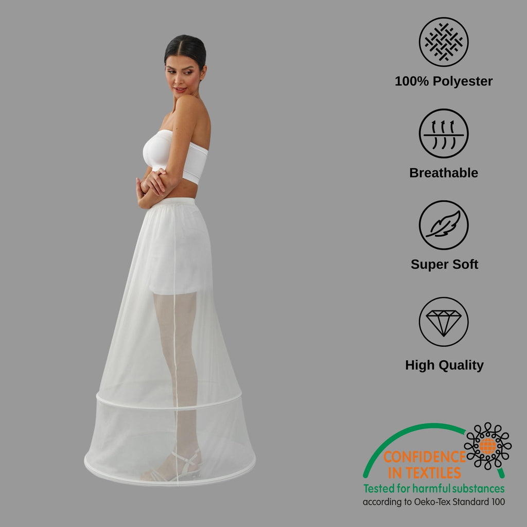 Two  Hoop Skirt , A-line Wedding Dress Underskirt, White Petticoat