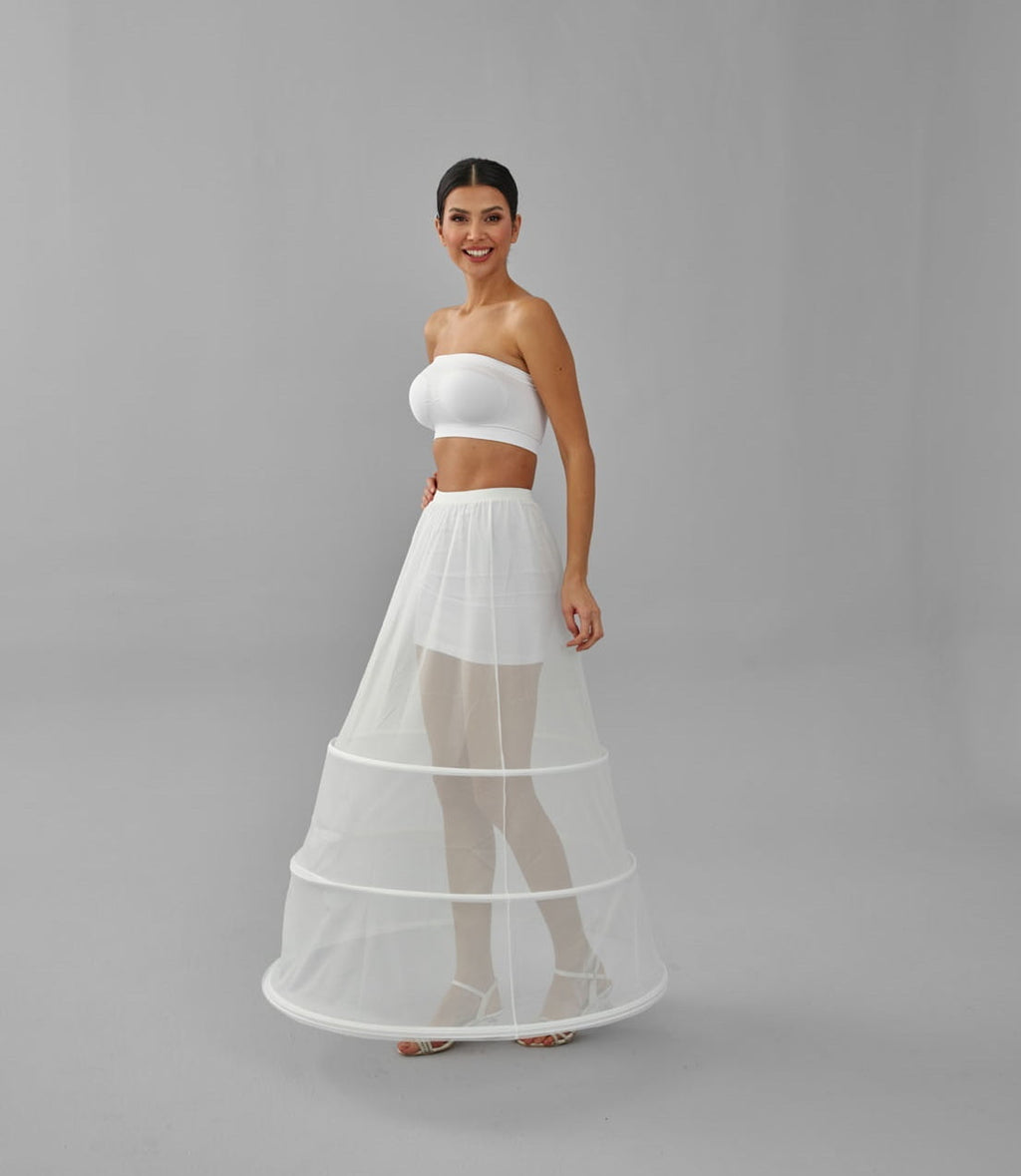 A-line Wedding Dress Underskirt, White Petticoat Skirt, Wide Hoop Skirt