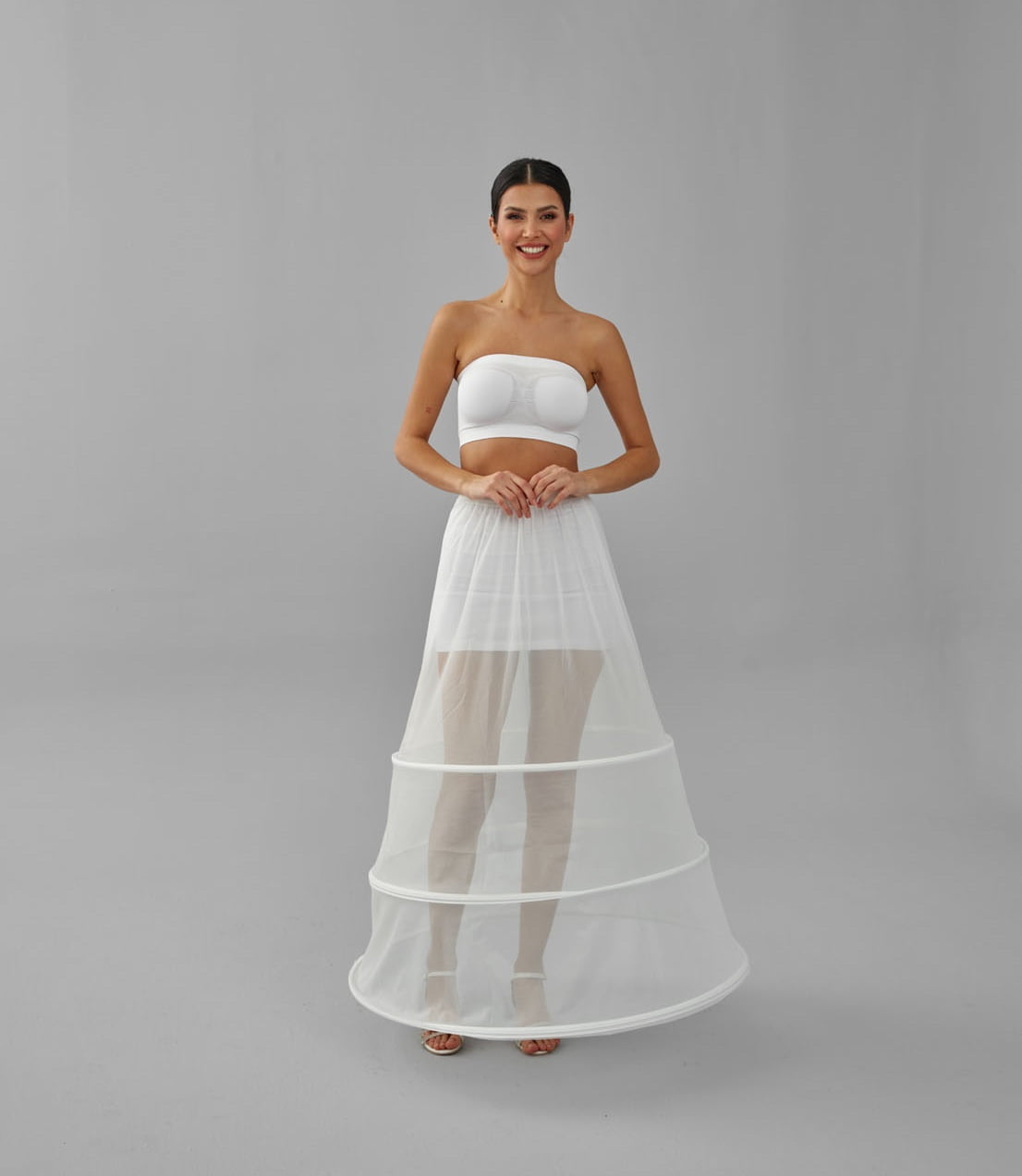 A-line Wedding Dress Underskirt, White Petticoat Skirt, Wide Hoop Skirt