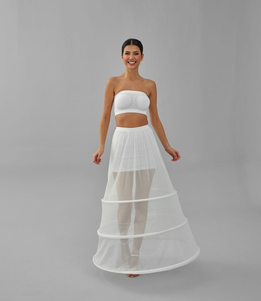 A-line Wedding Dress Underskirt, White Petticoat Skirt, Wide Hoop Skirt