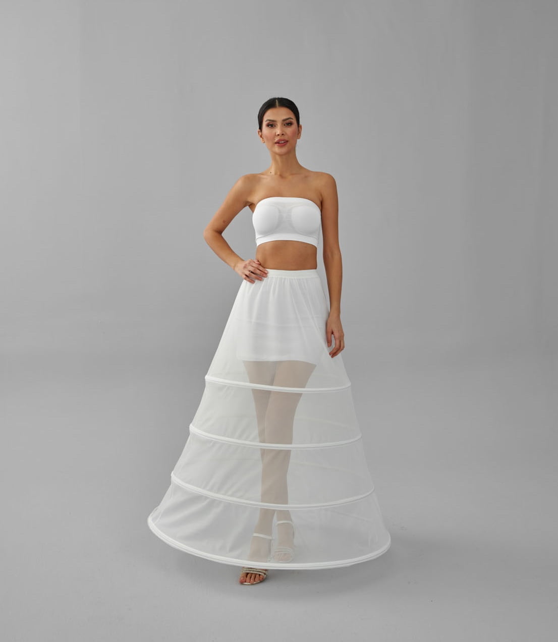 Charming White Petticoat for Wedding Gown, Four Hoop Skirt
