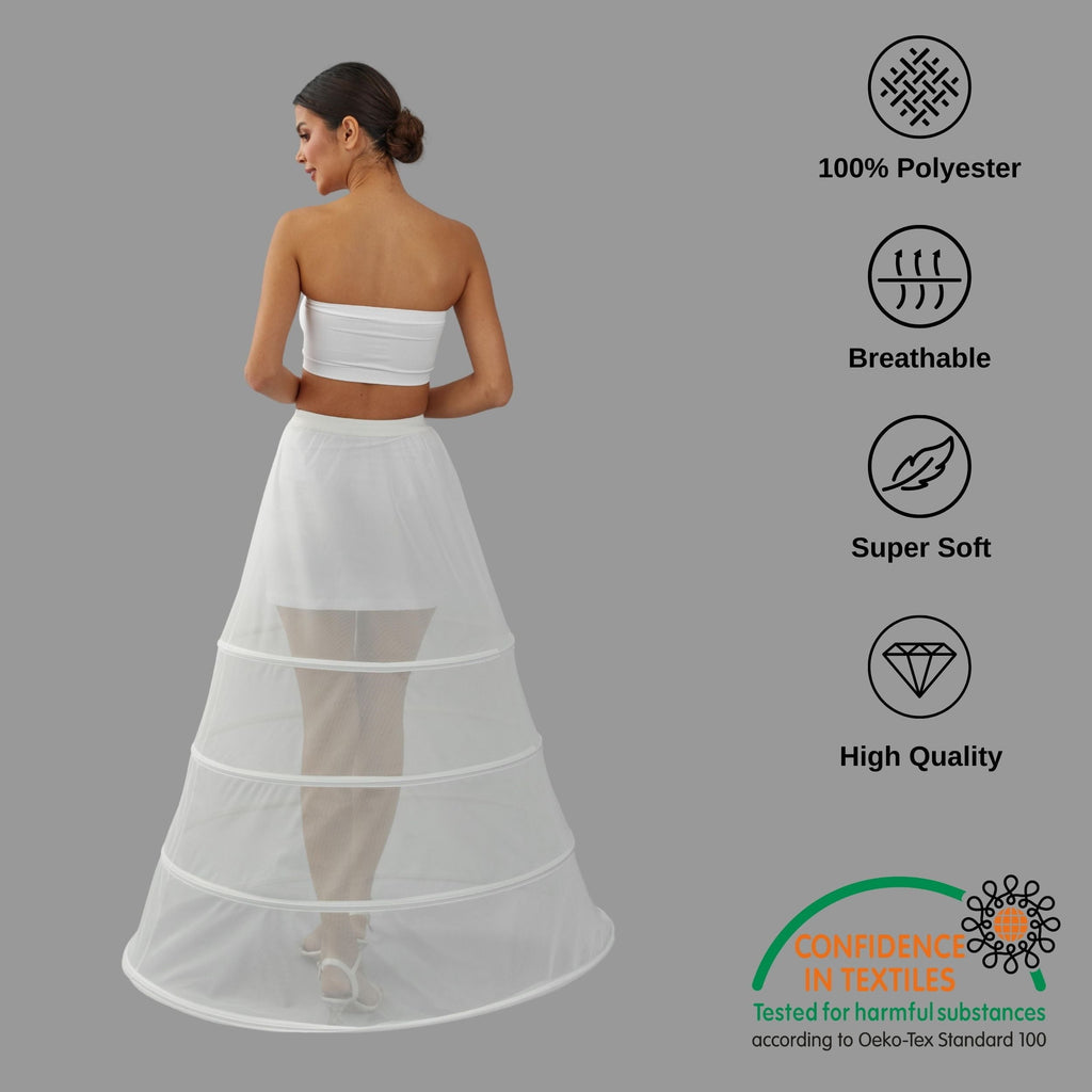 Charming White Petticoat for Wedding Gown, Four Hoop Skirt