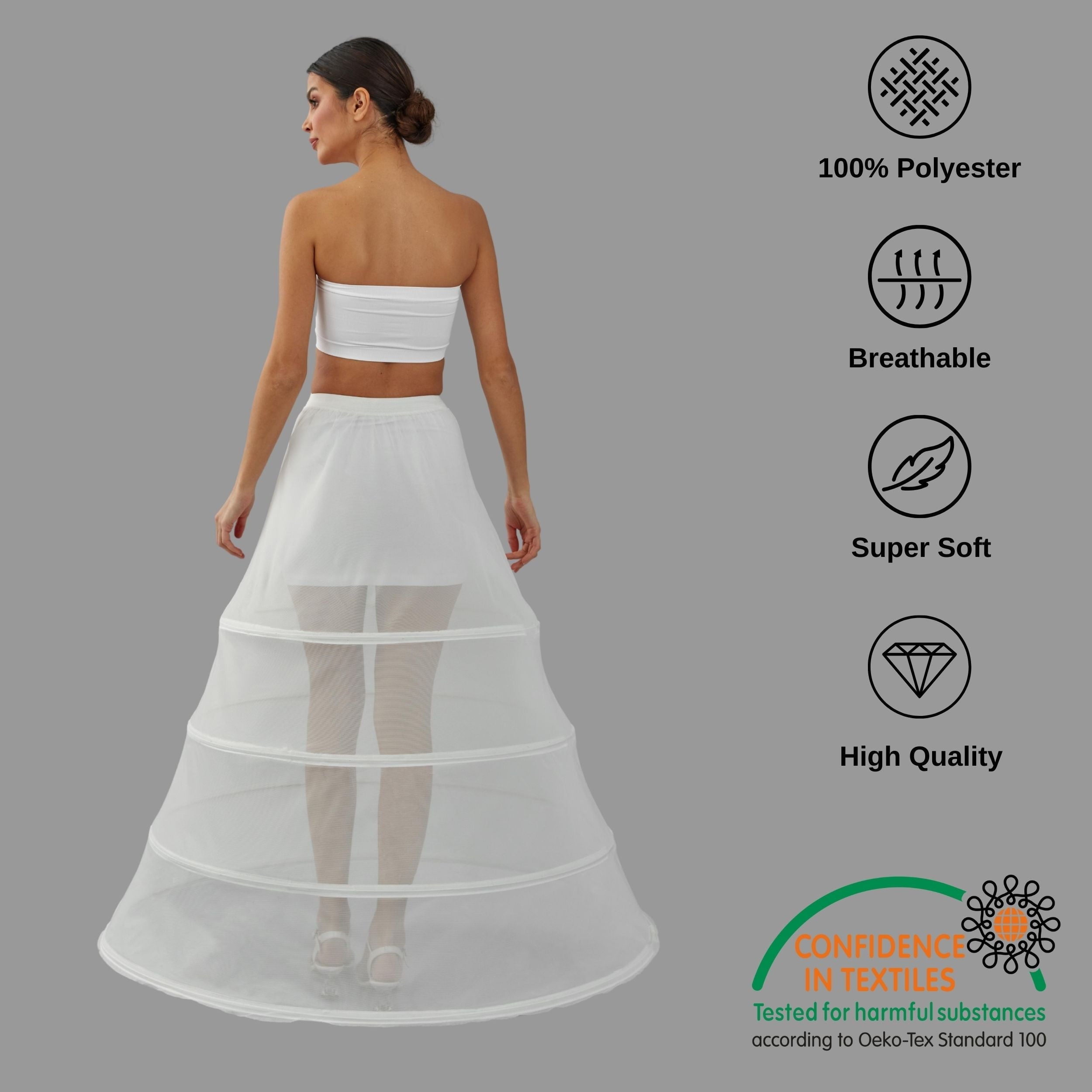 Hoop Skirt, Tulle Underskirt, Wedding Dress Underskirt, White Petticoat Skirt