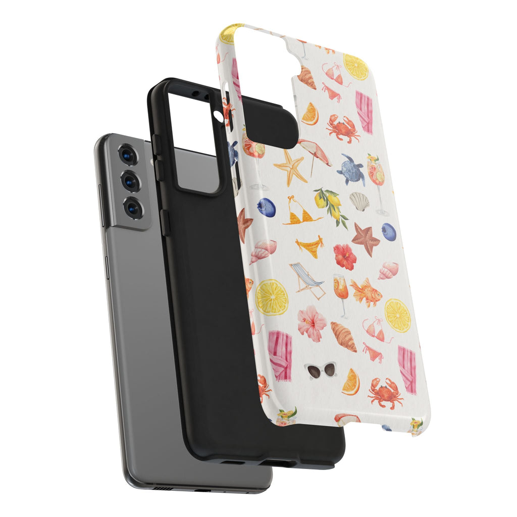 Customizable: Tropical Summer Phone Case, Vivid Coastal Design, Perfect Gift for Beach Lovers, Vacation Memories, Durable Tough Cases