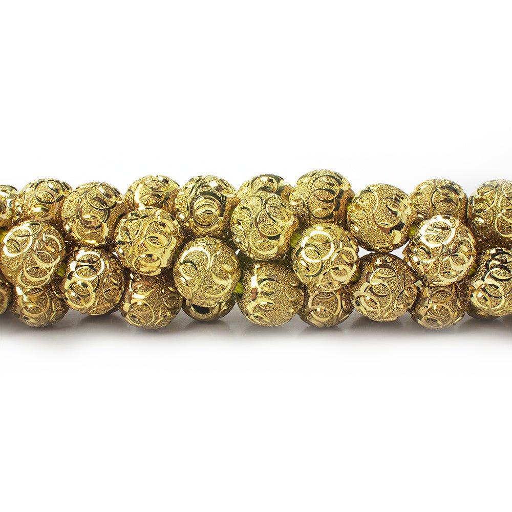 10mm Brass Circle Cut Stardust Rounds 8 inch 21 beads