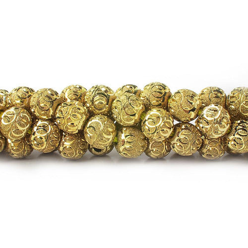 10mm Brass Circle Cut Stardust Rounds 8 inch 21 beads