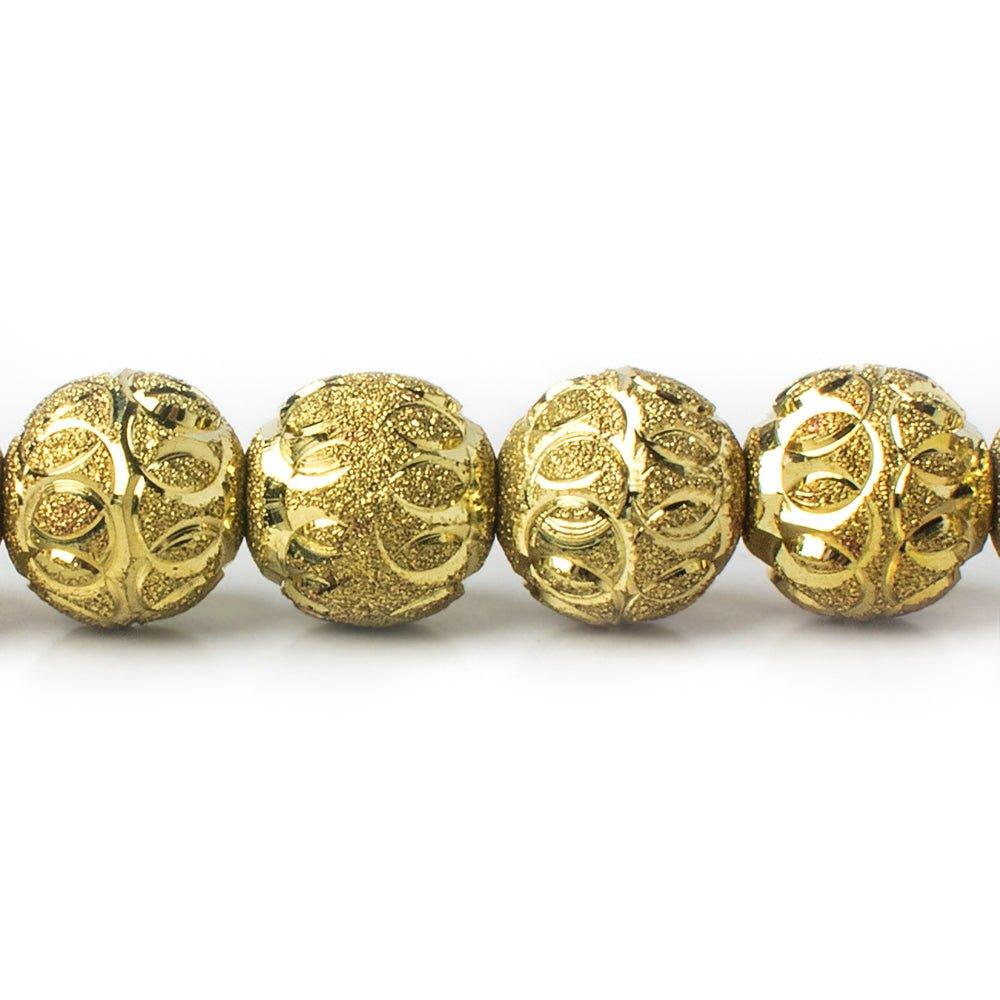10mm Brass Circle Cut Stardust Rounds 8 inch 21 beads