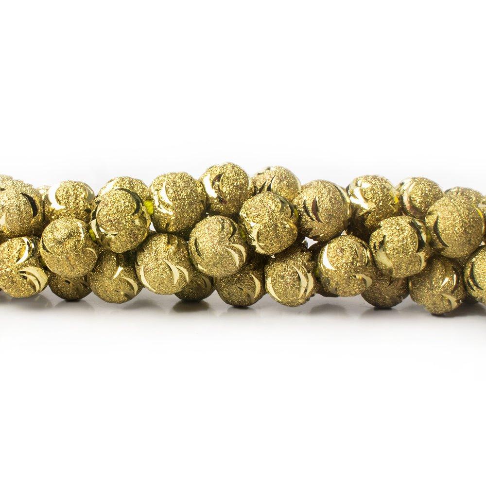 10mm Brass Wave Cut Stardust Rounds 8 inch 20 beads