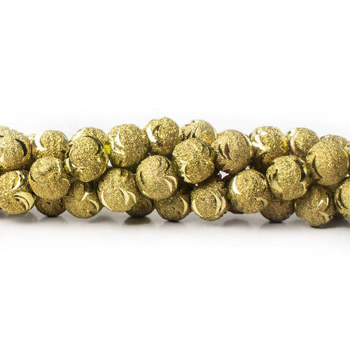 10mm Brass Wave Cut Stardust Rounds 8 inch 20 beads