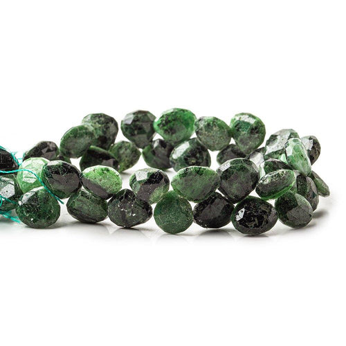 10mm Zoisite Faceted Heart Beads, 8 inch