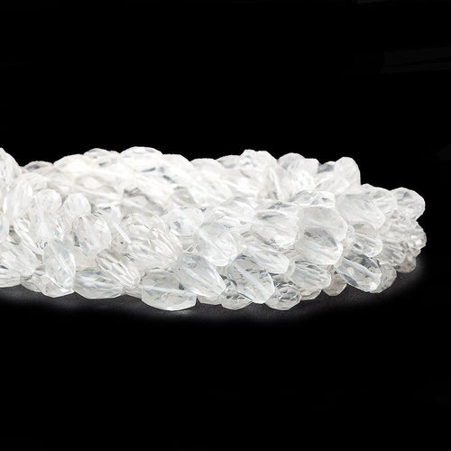 10x7mm Crystal Quartz Faceted Oval Beads, 14 inch