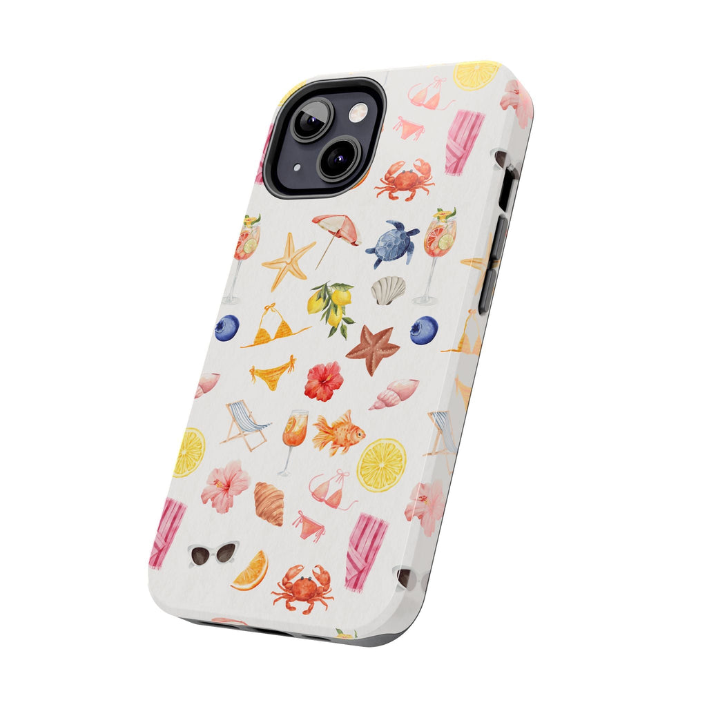 Customizable: Tropical Summer Phone Case, Vivid Coastal Design, Perfect Gift for Beach Lovers, Vacation Memories, Durable Tough Cases