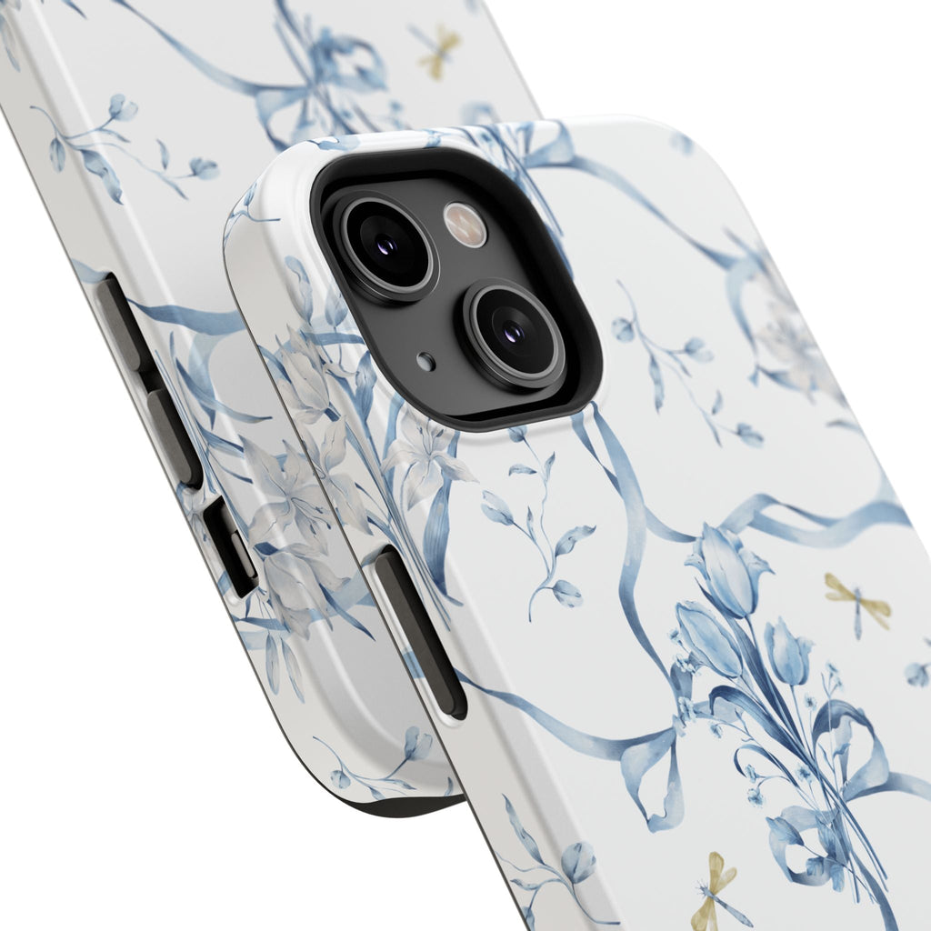 Customizable: Blue Floral-Inspired Phone Case