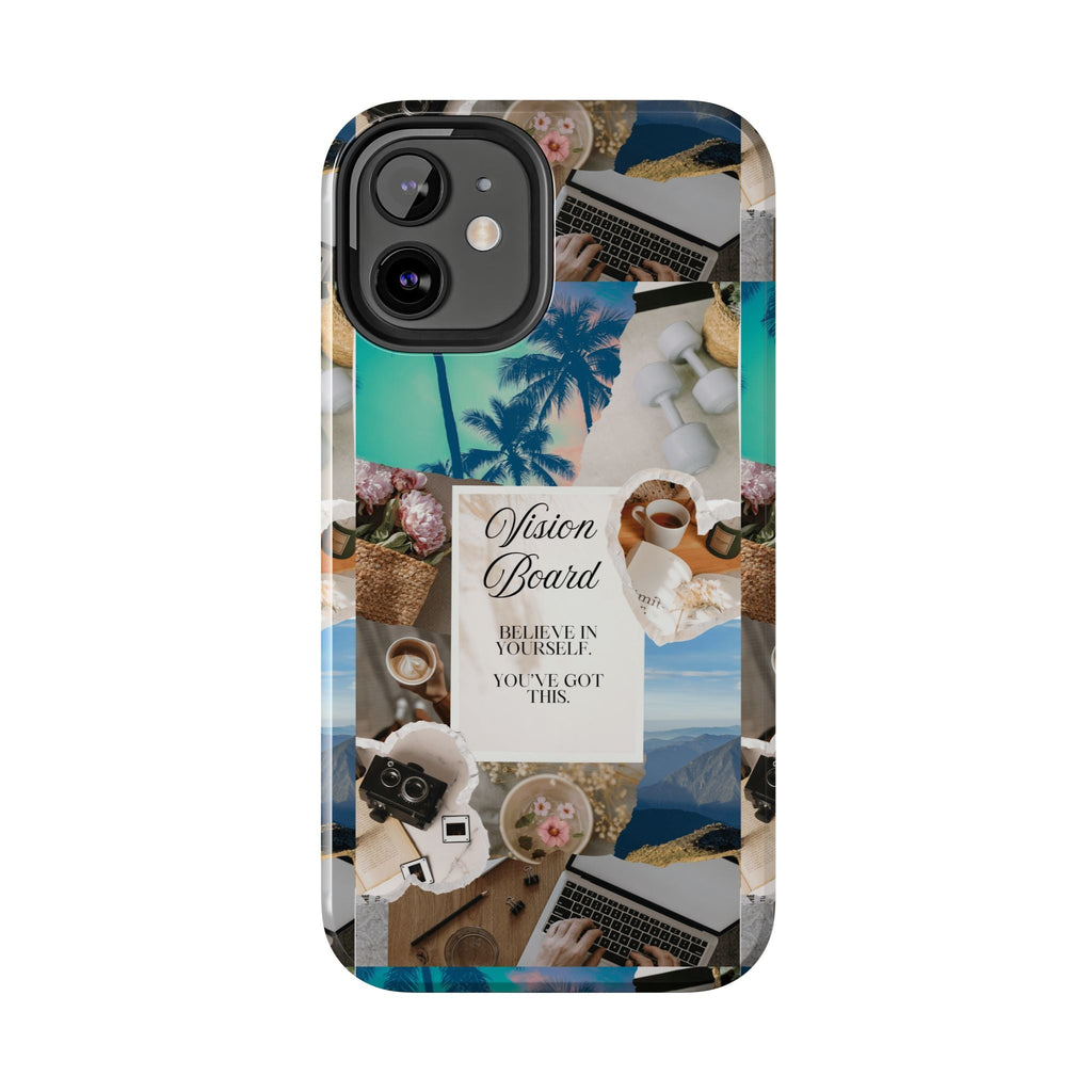 Inspiring Vision Board Phone Case, Motivational Tough Case, Adventurous Gift for Her, Self-Care, Dream Big, Unique Phone Accessory
