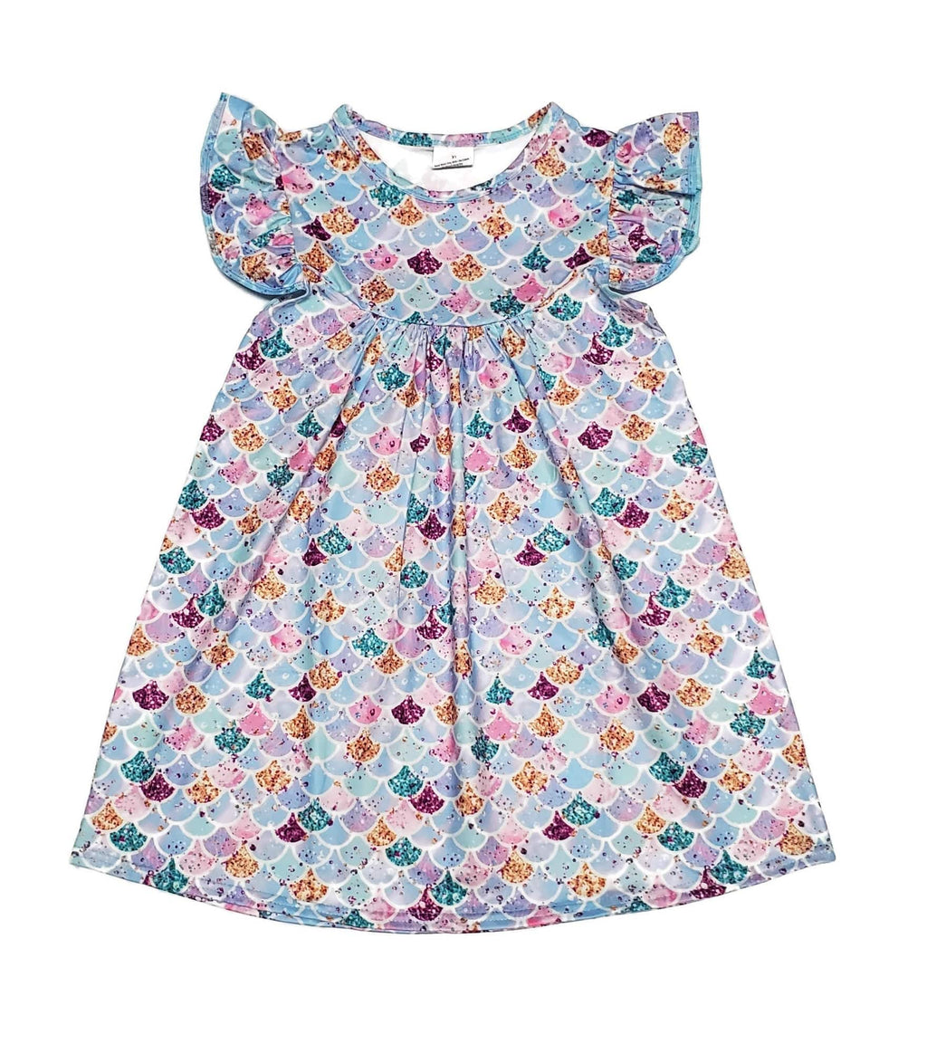 Mermaid Milk Silk Flutter Dress