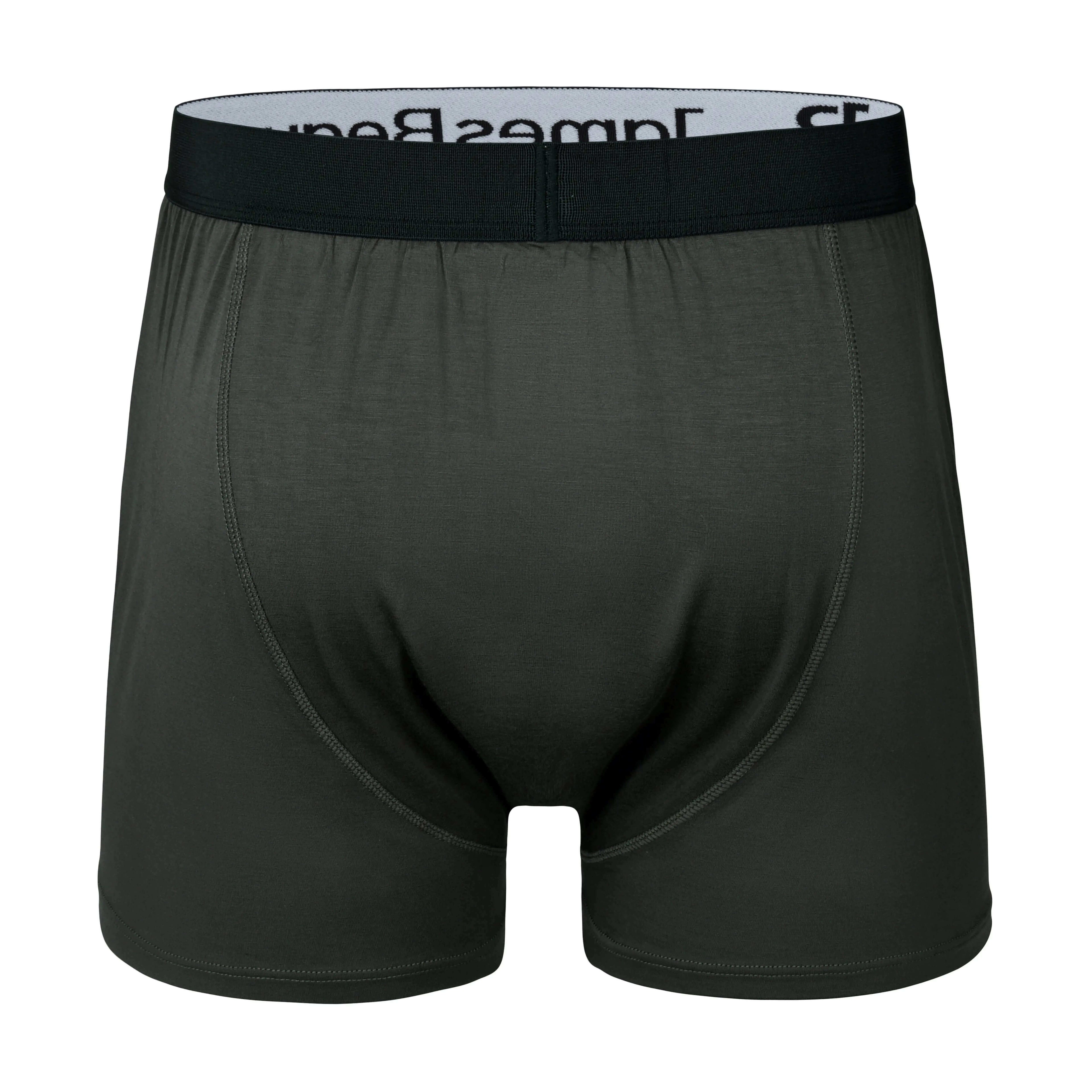 Men's Bamboo Boxer Shorts - Ultra-Soft & Breathable Underwear (Black)