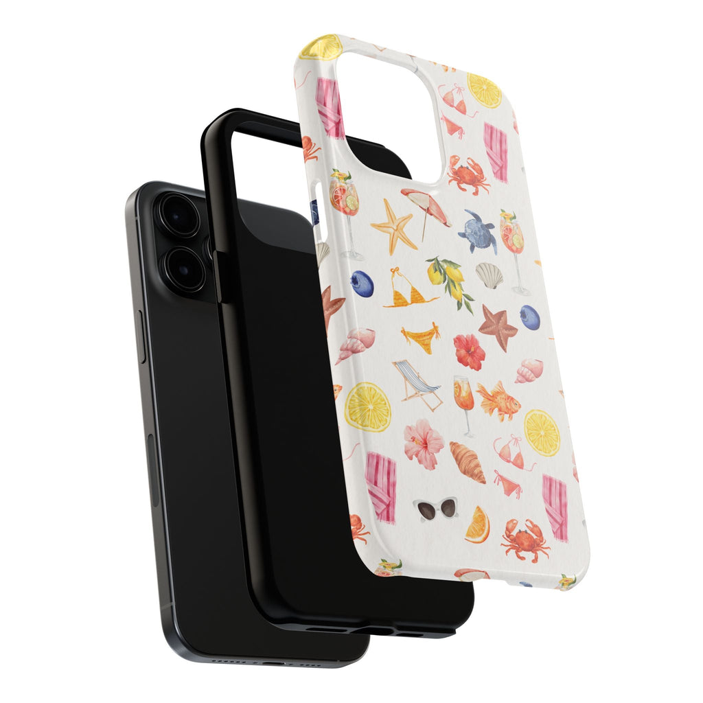 Customizable: Tropical Summer Phone Case, Vivid Coastal Design, Perfect Gift for Beach Lovers, Vacation Memories, Durable Tough Cases