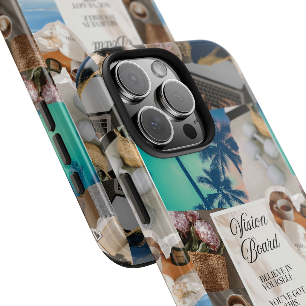 Inspiring Vision Board Phone Case, Motivational Tough Case, Adventurous Gift for Her, Self-Care, Dream Big, Unique Phone Accessory