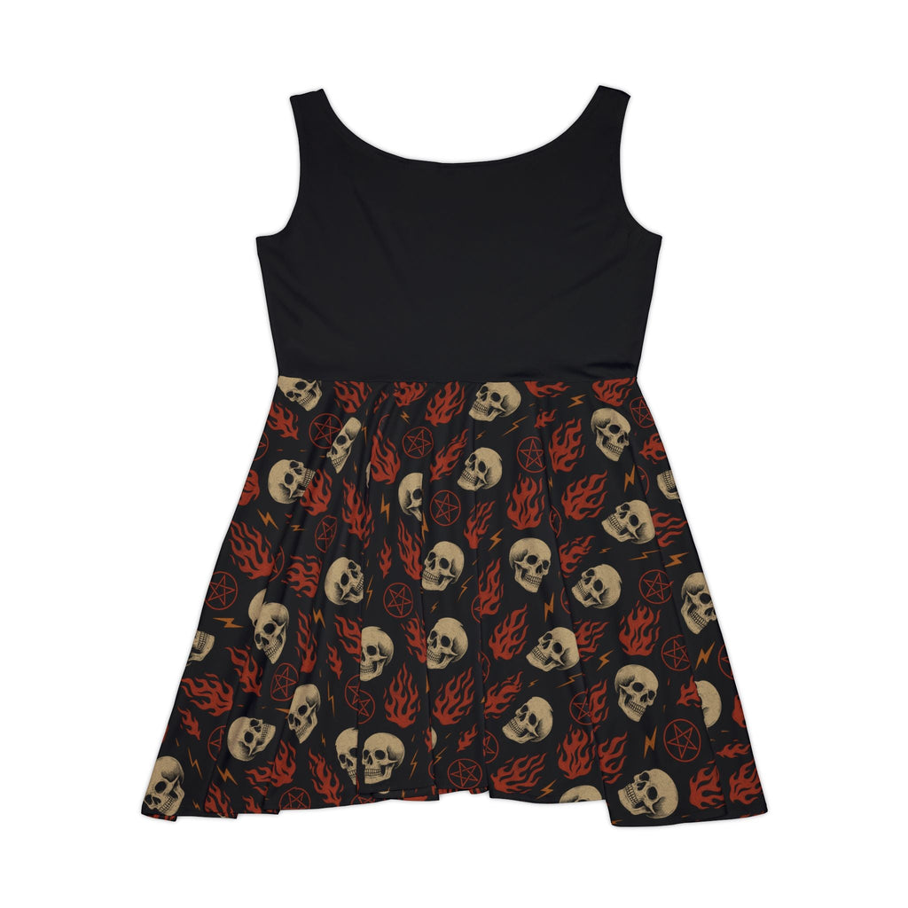 Edgy Skull Skater Dress