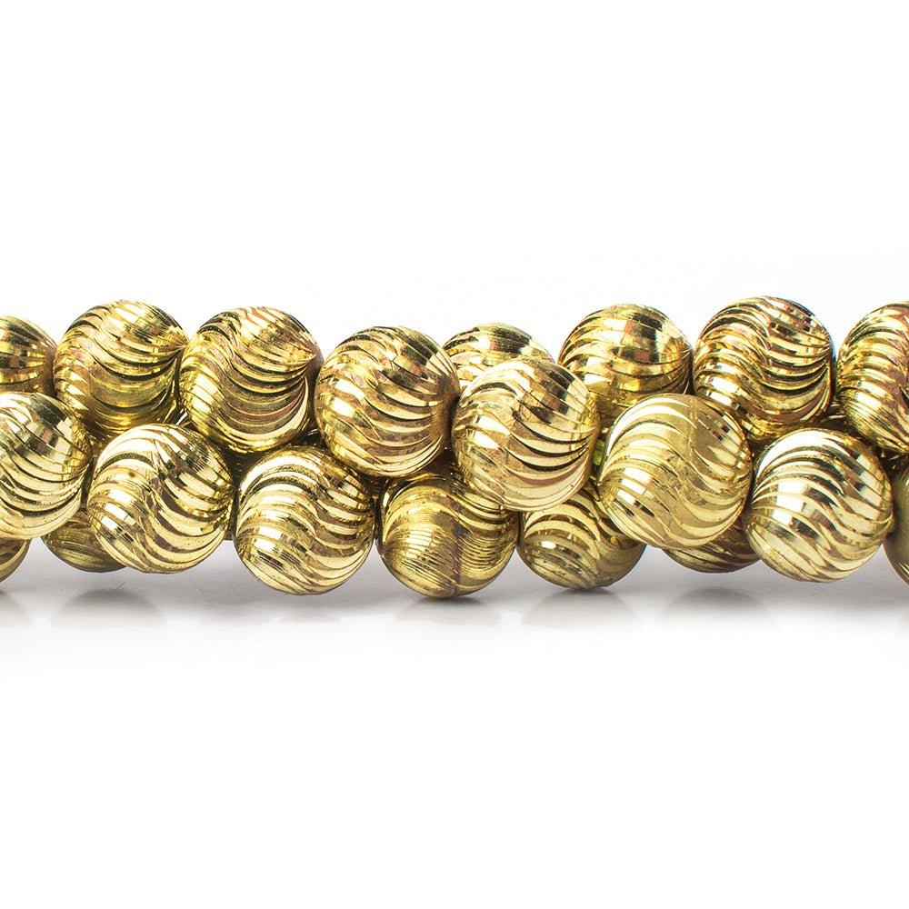 12mm Brass Fluted Rounds 8 inch 19 beads