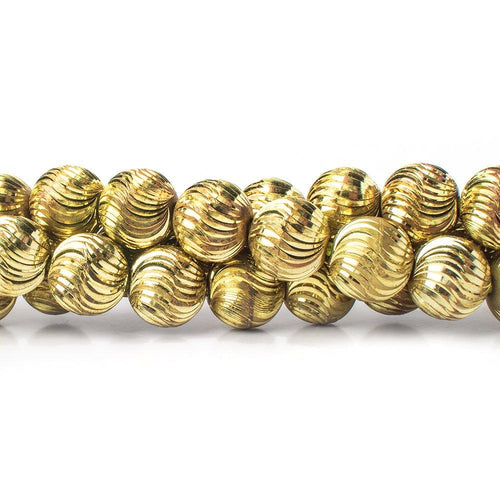 12mm Brass Fluted Rounds 8 inch 19 beads