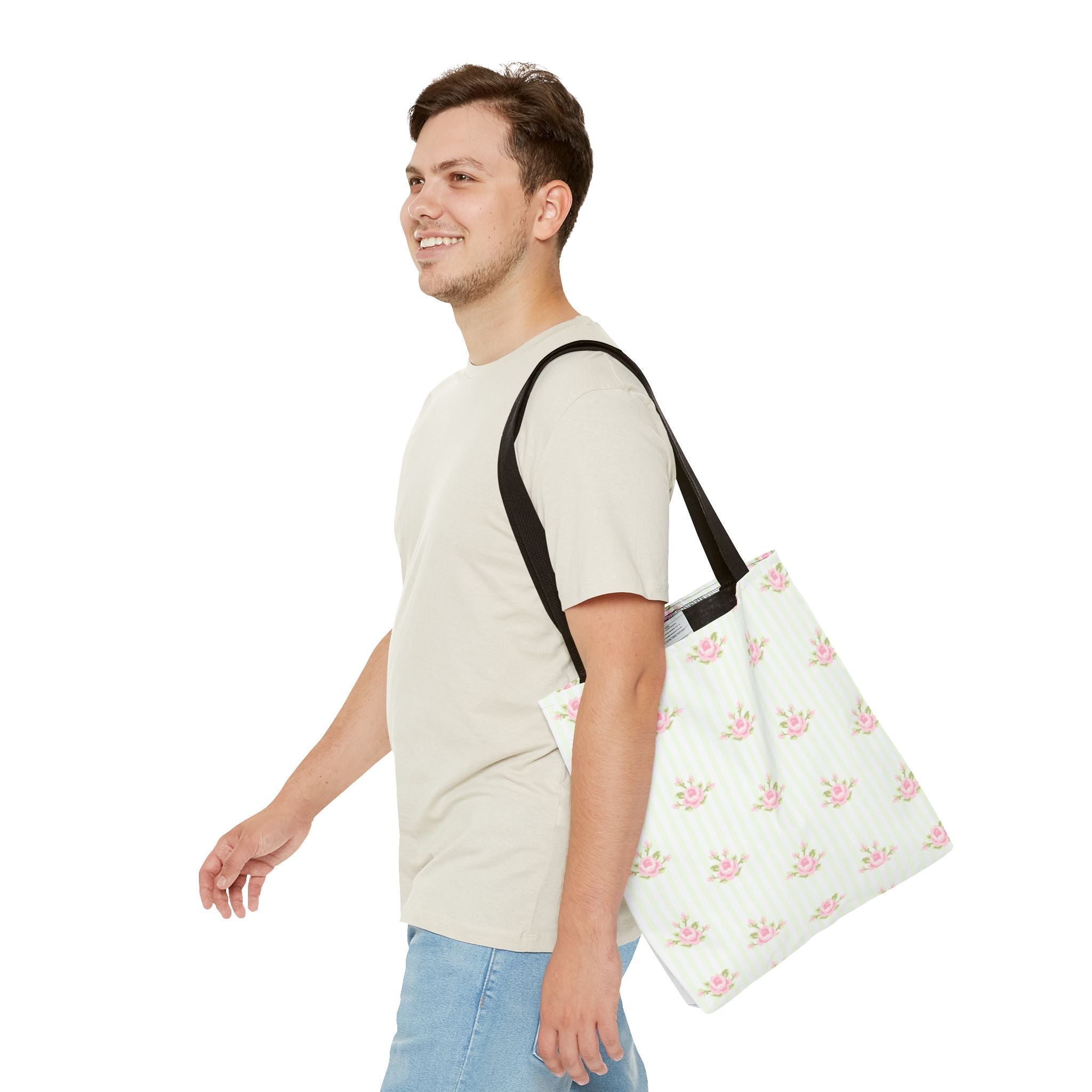 Customizable: Floral Pattern Tote Bag | Stylish Shopping Bag, Eco-Friendly Tote, Gift for Her, Beach Bag, Everyday Carryall