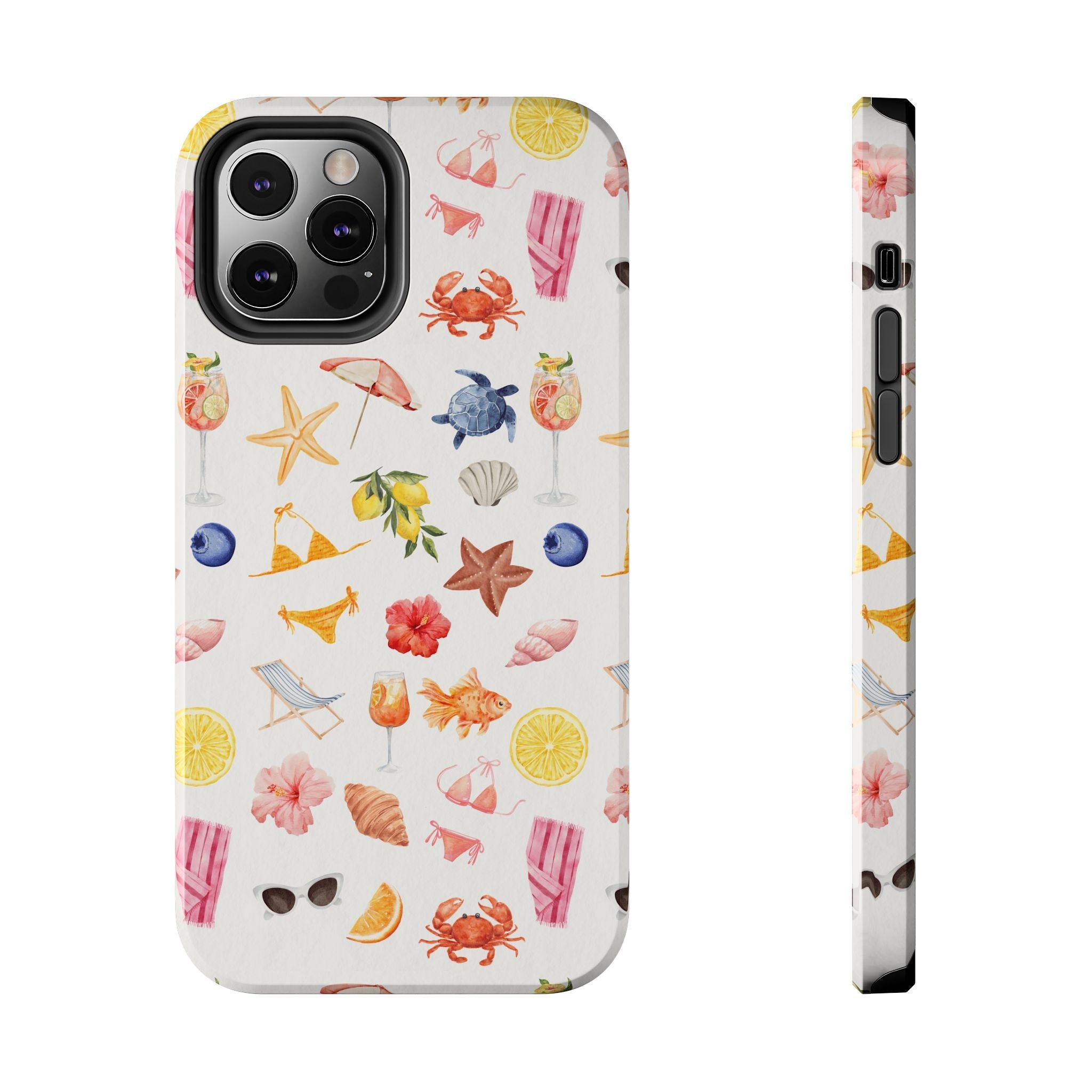 Customizable: Tropical Summer Phone Case, Vivid Coastal Design, Perfect Gift for Beach Lovers, Vacation Memories, Durable Tough Cases