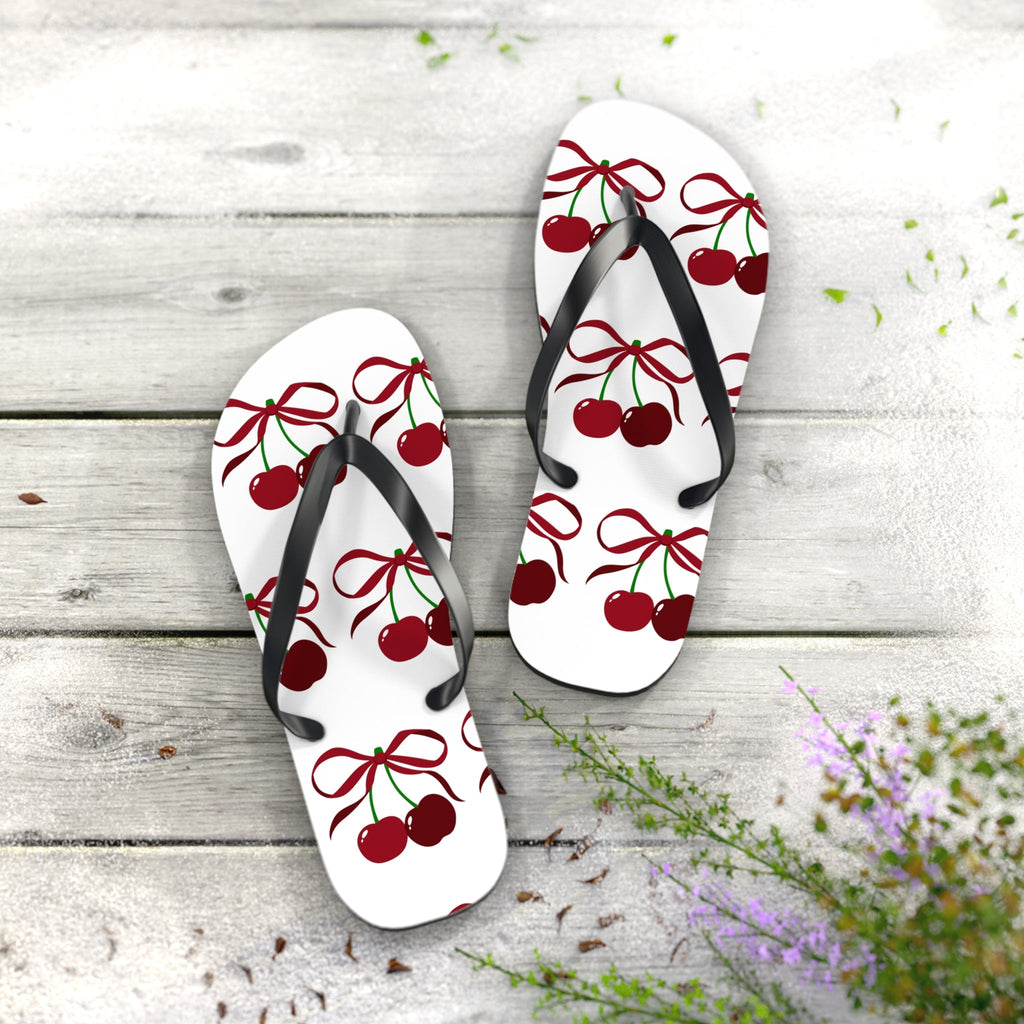 Customizable: Cherry Blossom Flip Flops, Tropical Beach Sandals, Summer Footwear, Perfect for Vacation, Gift for Her, Cute Pool Slides