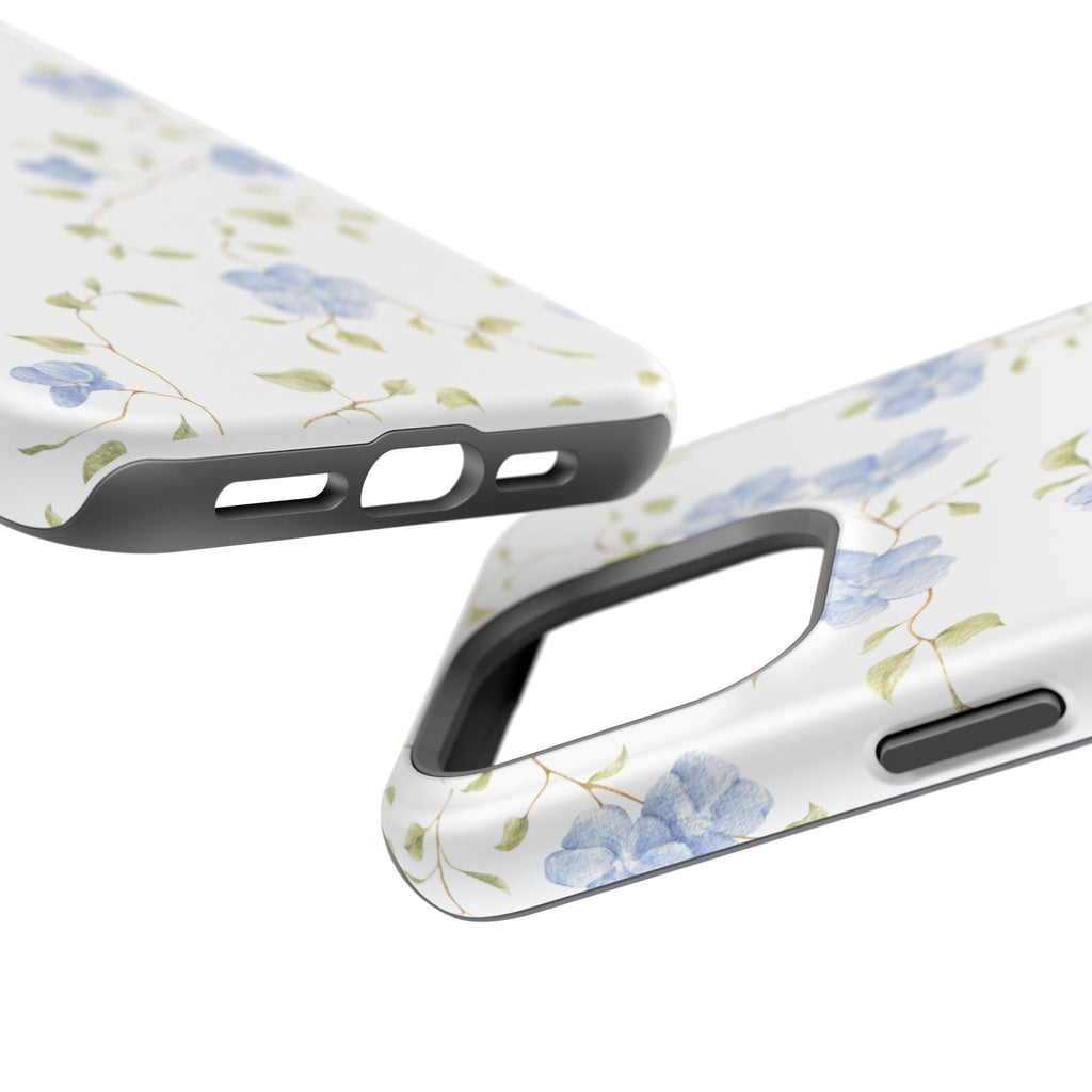 Customizable: Blue Floral Impact-Resistant Phone Case
