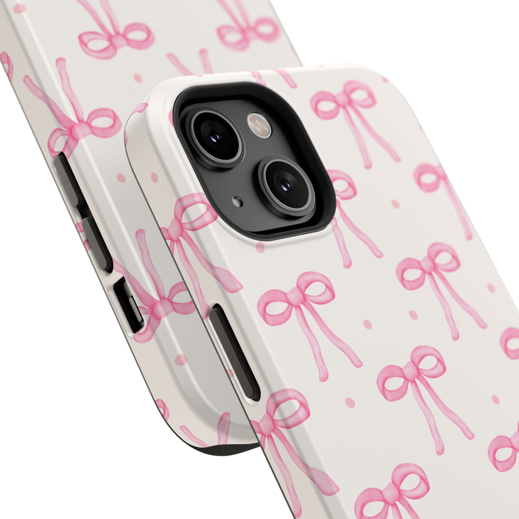 Customizable: Cute Pink Bow Impact-Resistant Phone Case