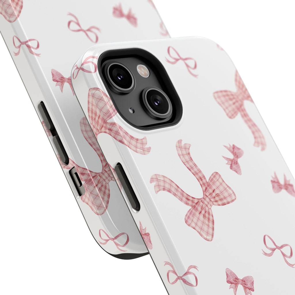 Customizable: Gingham Chic Bow Pattern Phone Case