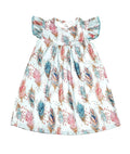 Sparkly Feather Milk Silk Flutter Dress