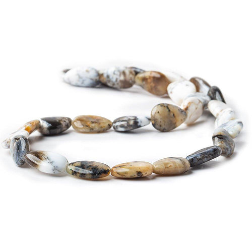 13mm Moss Opal Plain Pear Beads, 15 inch