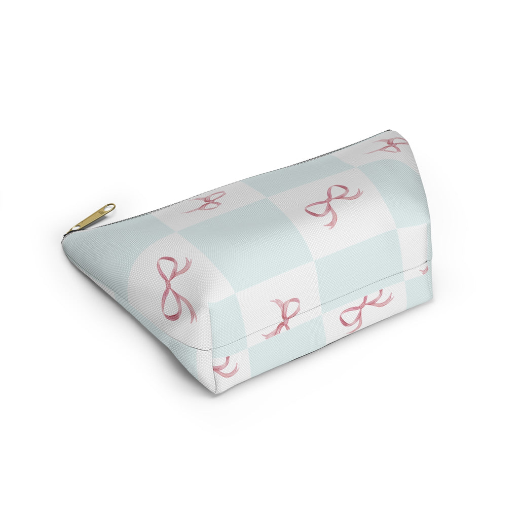 Customizable: Charming Ribbon Accessory Pouch, Makeup Bag, Gift for Her, T-bottom Style, Cute Storage, Birthday Present, Bridesmaid Gift