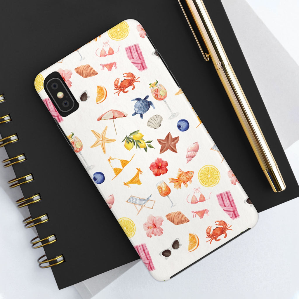 Customizable: Tropical Summer Phone Case, Vivid Coastal Design, Perfect Gift for Beach Lovers, Vacation Memories, Durable Tough Cases