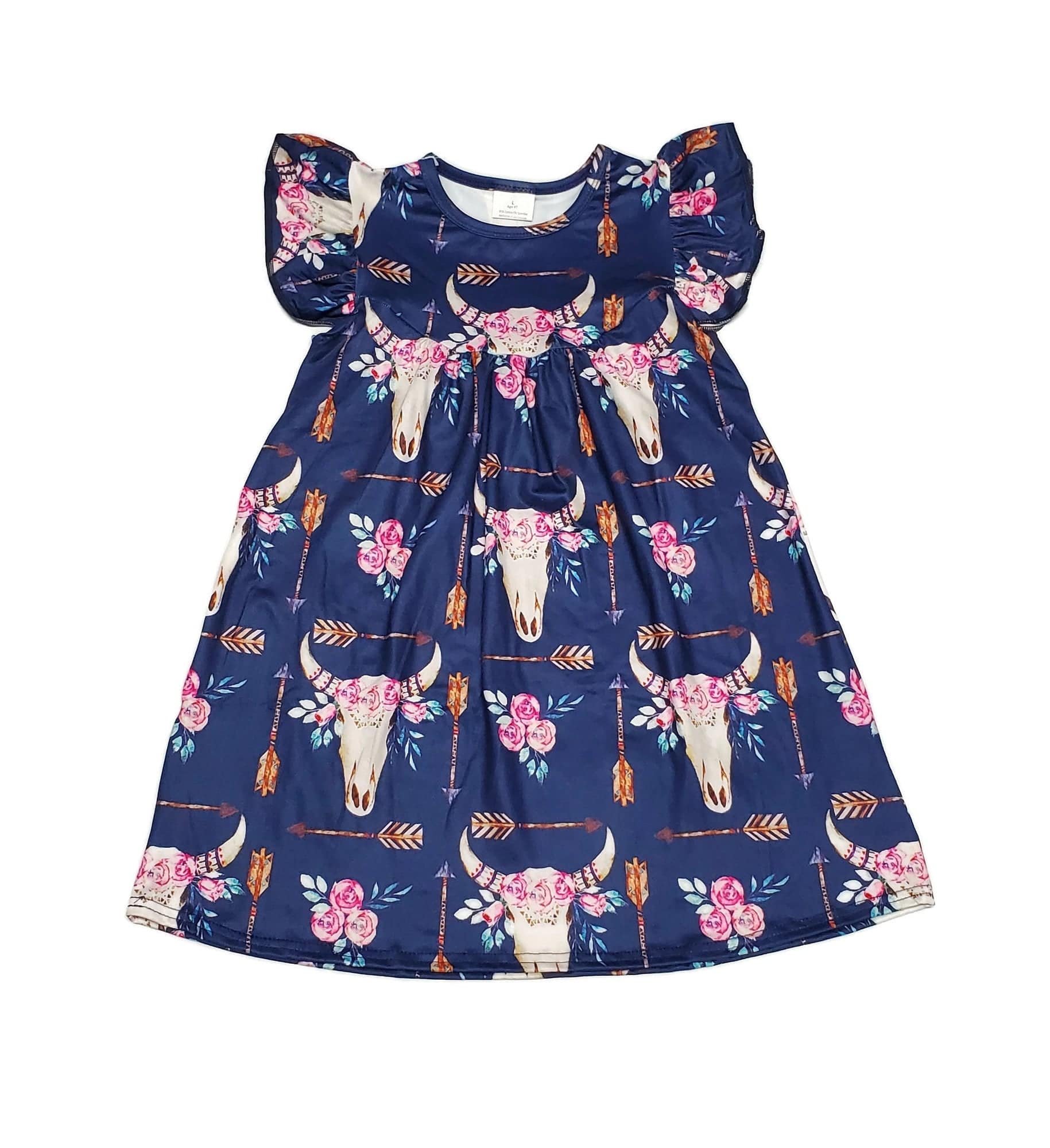 Southwest Milk Silk Flutter Dress