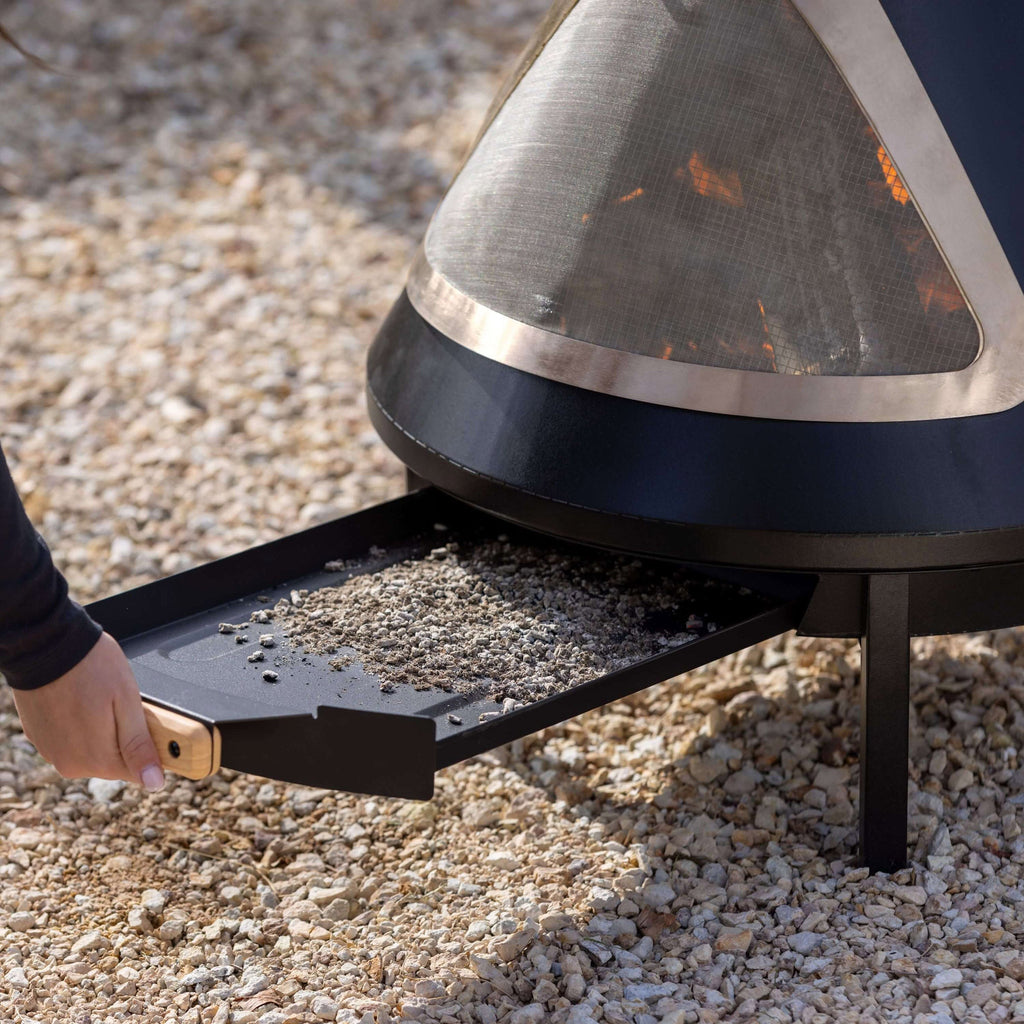 TIKI Brand 70 Inch Chiminea Fireplace and Pellet Hopper